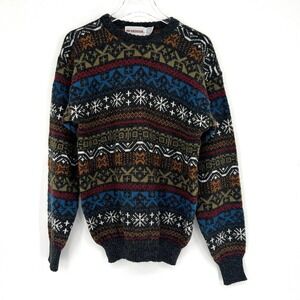 Vtg McGregor Sweater Mens L Geometric Grandpa Retro Colorful‎ Holiday Snowflake